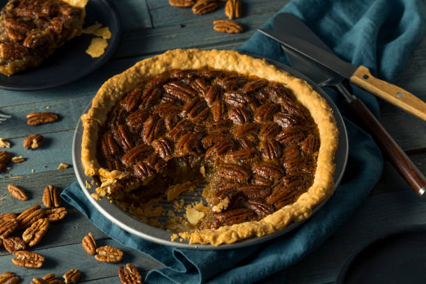 istock Sweet Homemade Crunchy Pecan Pie 858449410