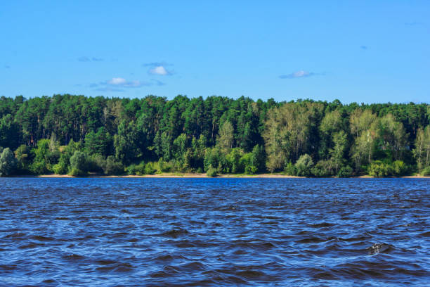 istock River Landscape Summer. Sunny Day. Nobody. Sun Shine In Blue Sky With Clouds. 858452726