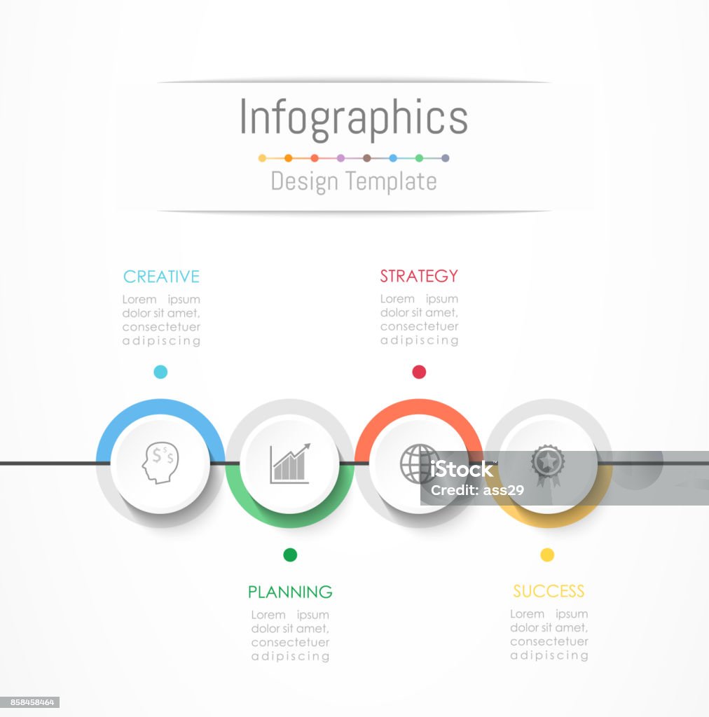 Infographic design elements for your business data with 4 options, parts, steps, timelines or processes. Vector Illustration. 4-5 Years stock vector