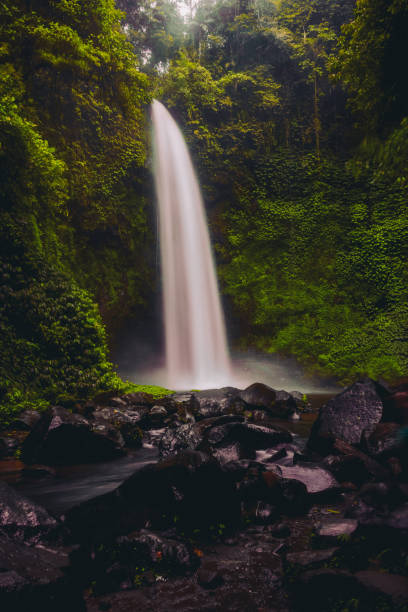istock Nungnung Waterfall Splashing in Bali Jungle, Indonesia 858462114
