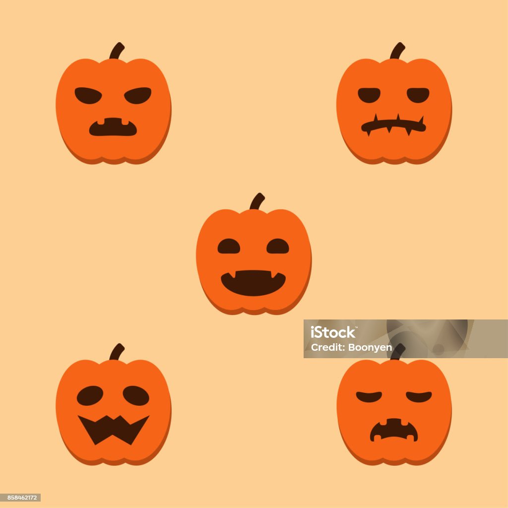 Ilustración de Calabazas Halloween Dibujos Animados Emoción Conjunto De  Iconos Vector Ilustración y más Vectores Libres de Derechos de Alimento -  iStock
