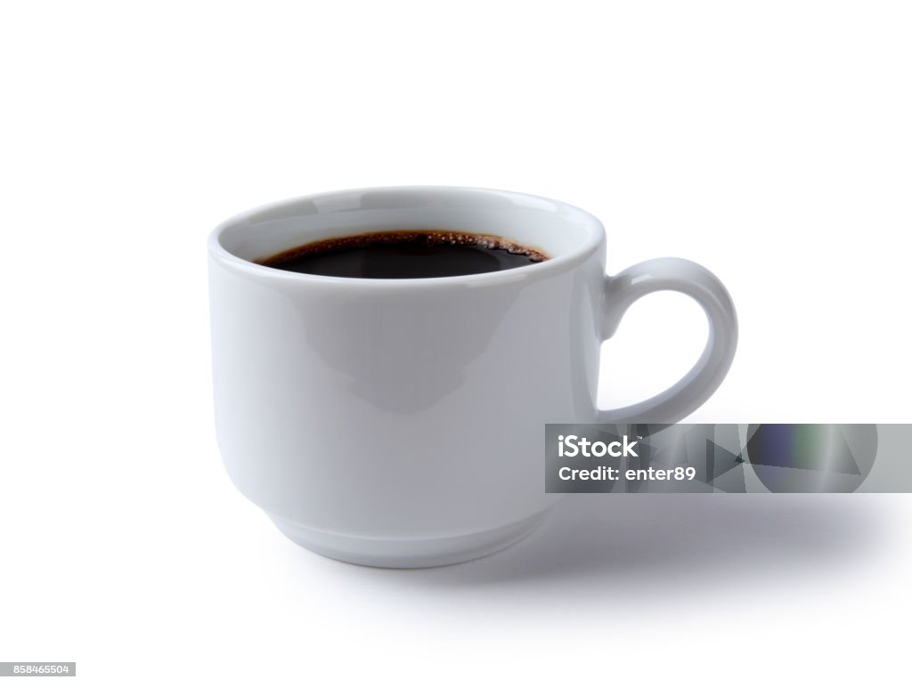 Black coffee Coffee on white background Coffee Cup Stock Photo