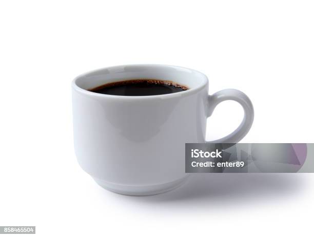 Black Coffee Stock Photo - Download Image Now - Coffee Cup, Coffee - Drink, Plate