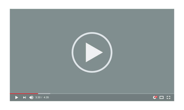 odtwarzacz wideo w płaskim stylu. idealny do aplikacji internetowych - interface icons video stock illustrations