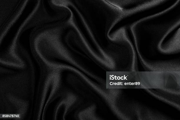 Black Satin Stock Photo - Download Image Now - Black Color, Silk, Velvet