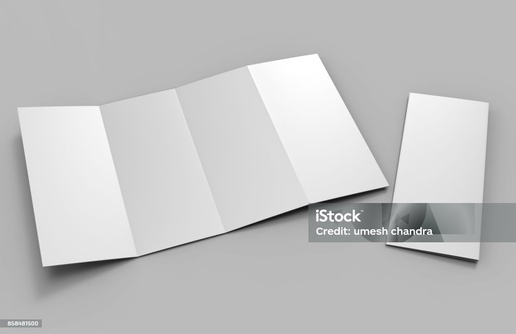 Blank White Double Parallel Fold Brochure For Mock Up Design 3d Render Blank White Double Parallel Fold Brochure For Mock Up Design 3d Render