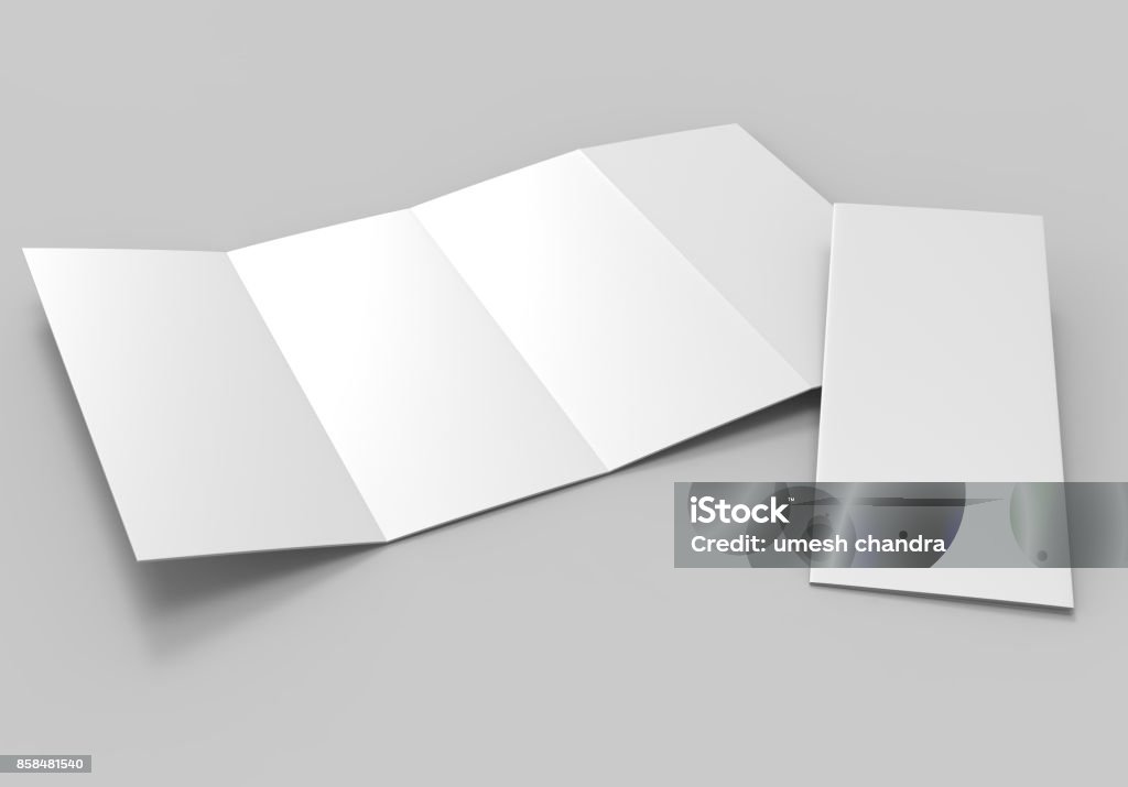 Blank White Double Parallel Fold Brochure For Mock Up Design 3d Render Blank White Double Parallel Fold Brochure For Mock Up Design 3d Render
