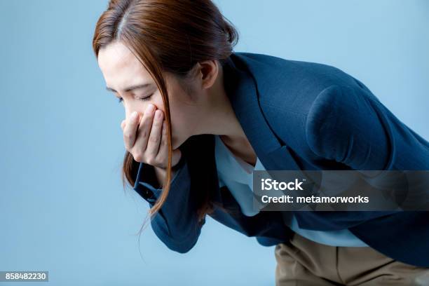 Young Woman Feeling Nauseated Stock Photo - Download Image Now - Nausea, Vomit, Women