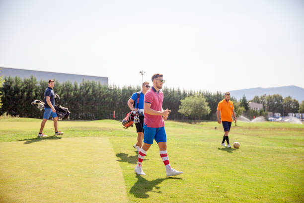 Group of Golf and FootGolf Players on Golf Course