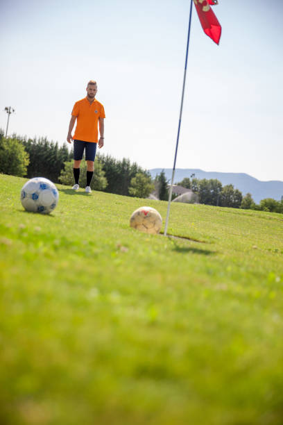 istock FootGolf Athlete preparing for Shot 858486522