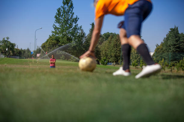 FootGolf Athlete before kicking Soccer Ball