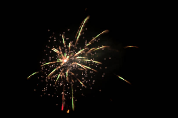istock fireworks in the black sky with long trail 858492048