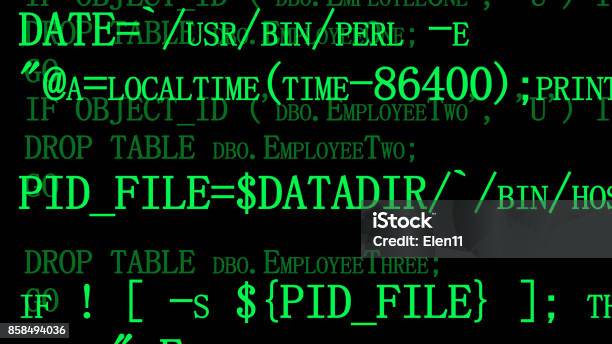 Software Source Programming Code On A Black Computer Screen Developer ...