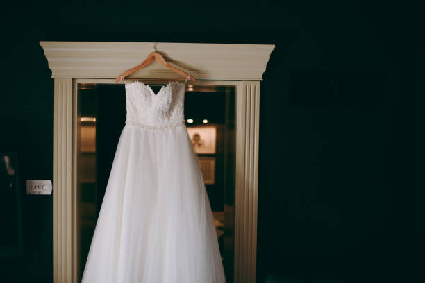 istock Beautiful bride wedding dresses separately 858499208