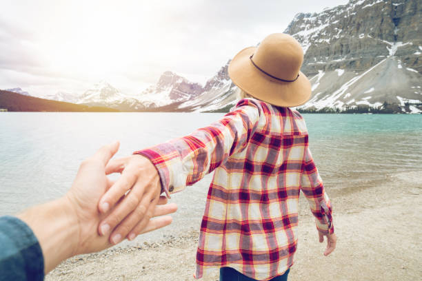 istock Follow me to the mountain lake 858503136
