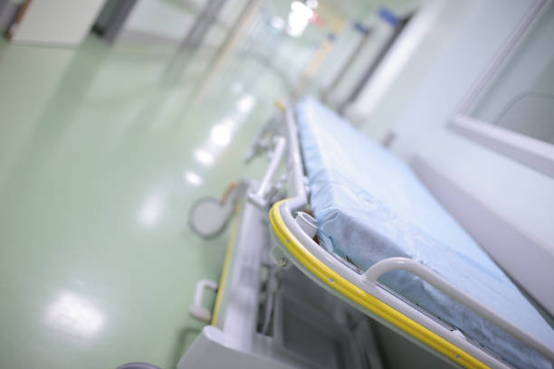 istock Bed in empty hospital as medical background 858504506