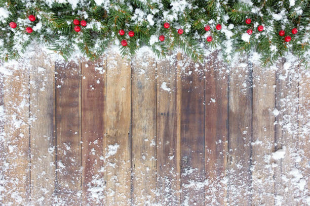 istock Christmas Border with Fir, Red Berries and Snow 858507780