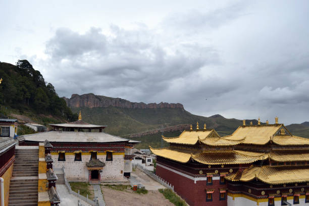 istock The view around Tibetan Temple (Serti Gompa) with the mountain range as the background 858511630
