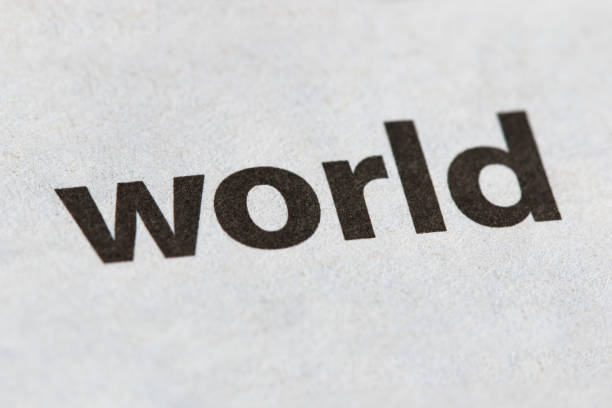 Word world on paper background