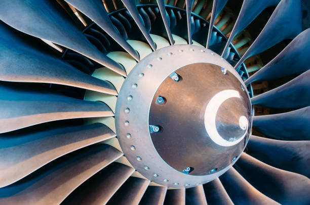 istock Close up of a turbofan jet engine in modern airplane. 858518708