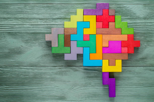 istock Human brain is made of multi-colored wooden blocks. 858518758