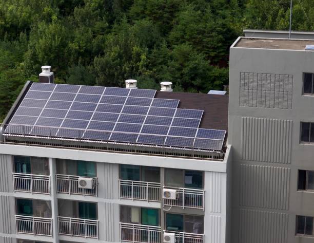 istock Apartment in South Korea with solar panels 858519542