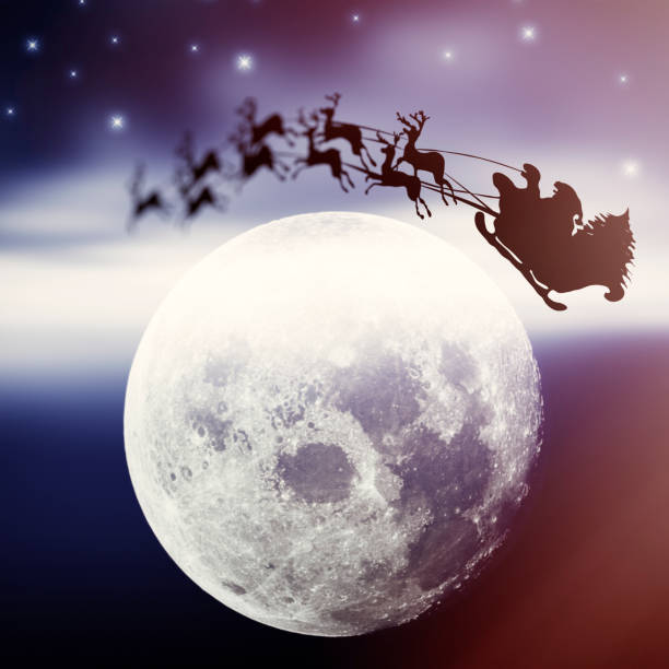 istock Moon and Santa's Reindeer Sleigh 858521994