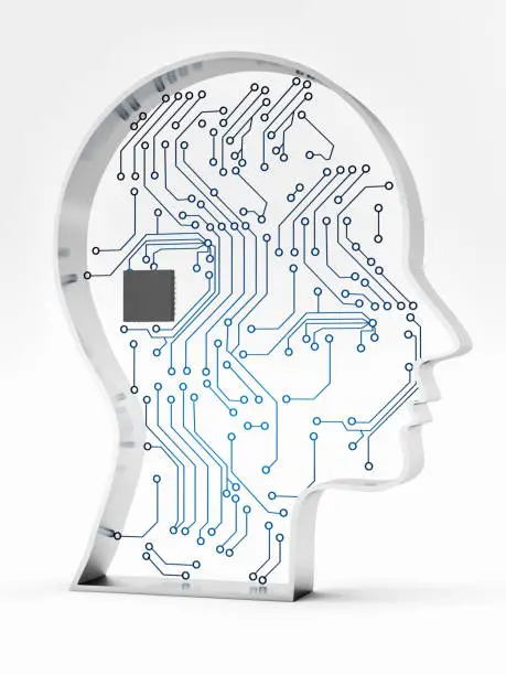 Photo of Electronic circuit board in head