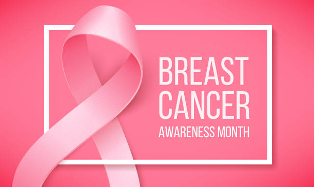 Breast cancer awareness Realistic pink ribbon, breast cancer awareness symbol, vector illustration breast cancer awareness stock illustrations