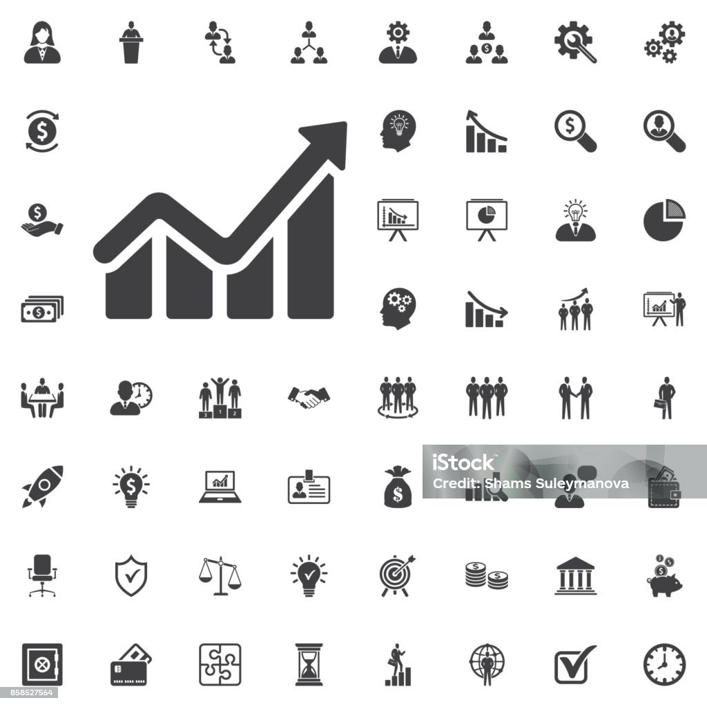 Infographic. Chart icon. Growing graph simbol. Infographic. Chart icon. Growing graph simbol. vector illustration on white background. Business set of icons Icon Symbol stock vector