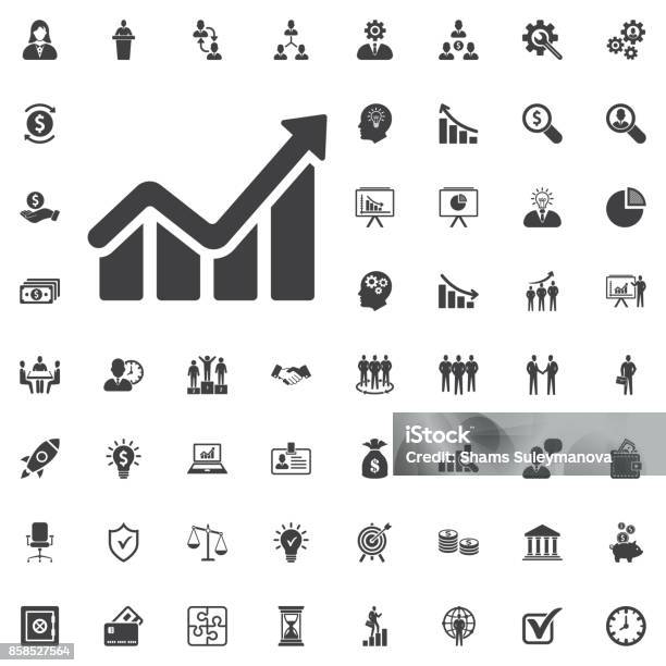 Infographic Chart Icon Growing Graph Simbol Stock Illustration - Download Image Now - Icon Symbol, Business, Making Money