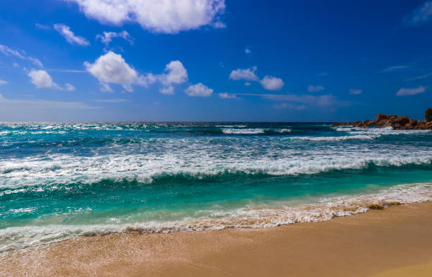 istock Anse Cocos beach at La Digue island. Indian ocean. Seychelles 858531692