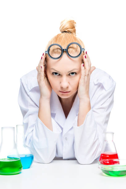 istock tired, ridiculous assistant took ridiculous glasses 858541370