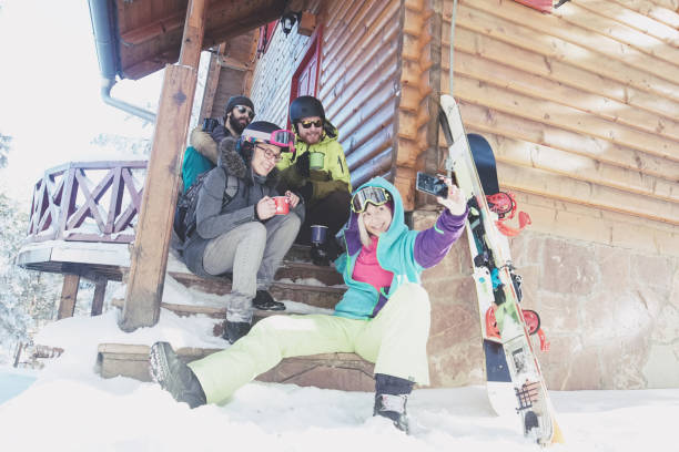 istock Selfie time on snowy winter journey 858544856
