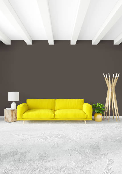 istock Vertical Bedroom Minimal or Loft style Interior Design. 3D Rendering. Concept idea. 858545128