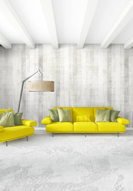 istock Vertical Bedroom Minimal or Loft style Interior Design. 3D Rendering. Concept idea. 858547218