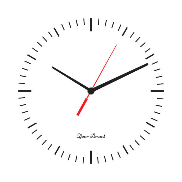 Vector simple classic clock icon without numbers Vector simple classic clock icon without numbers. Clock with solid and flat color design. Isolated white background. Place your icon. clock face stock illustrations