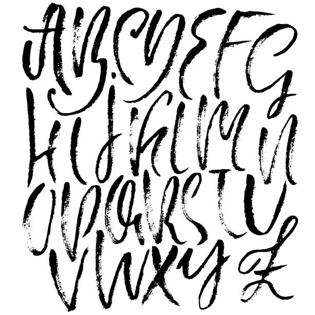 istock Hand drawn dry brush font. Modern brush lettering. Grunge style alphabet. Calligraphy script. Vector illustration. 858550360