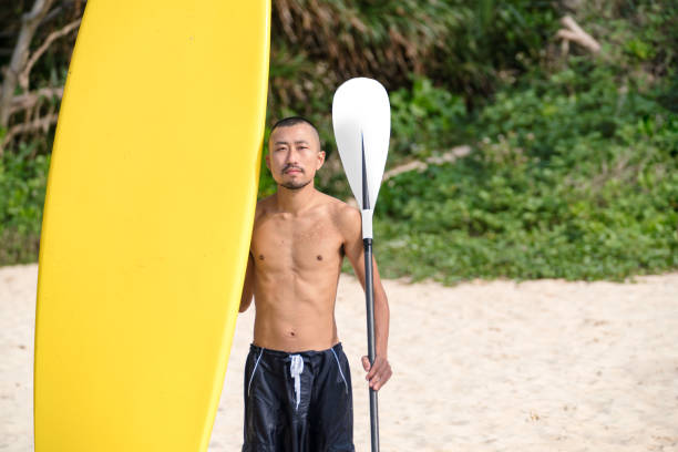 A man in Okinawa beach