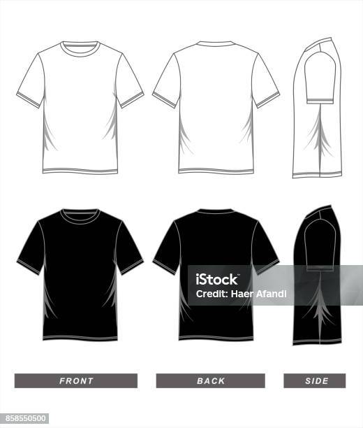 Tshirt Template Black White Stock Illustration - Download Image Now - T-Shirt, Template, Vector
