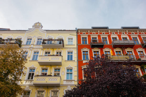 istock yellow and red building with beautiful facade 858553820