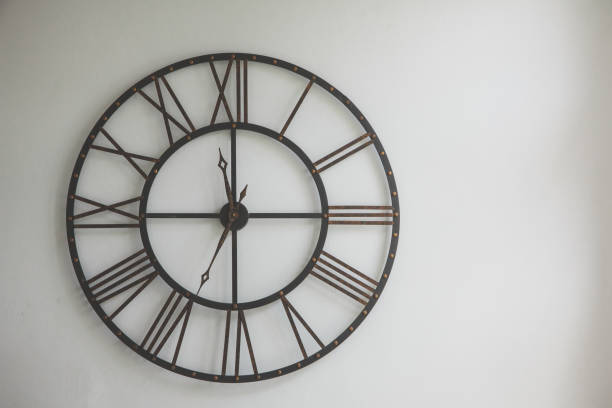 istock Old Clock made of wrought iron wall 858557888