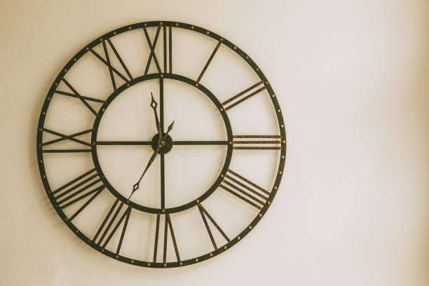 istock Old Clock made of wrought iron wall 858558026