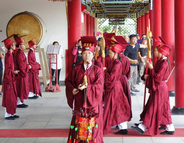 Confucius Ceremony at the Kaohsiung Confucius Temple stock photo