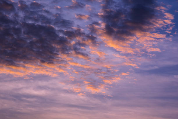 istock climate sunset sky with fluffy clouds and beautiful heavy weather landscape 858561654
