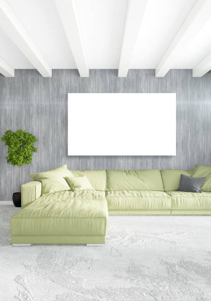 istock Vertical Bedroom Minimal or Loft style Interior Design. 3D Rendering. Concept idea. 858568346