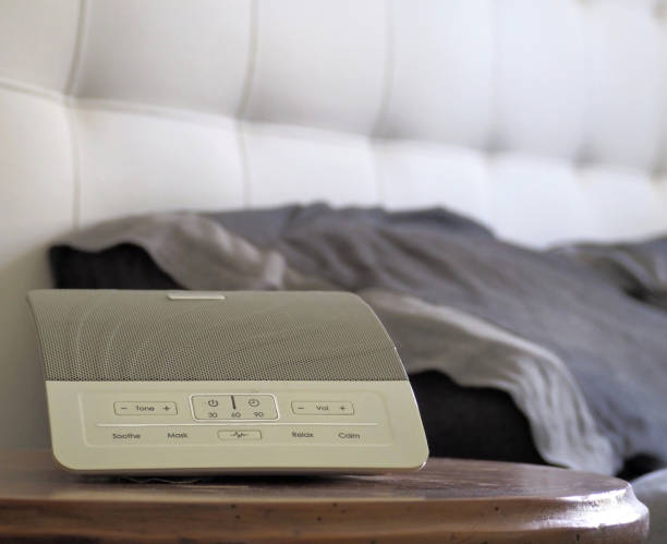istock White noise machine, device that produces random sounds used for sleep aid 858583454