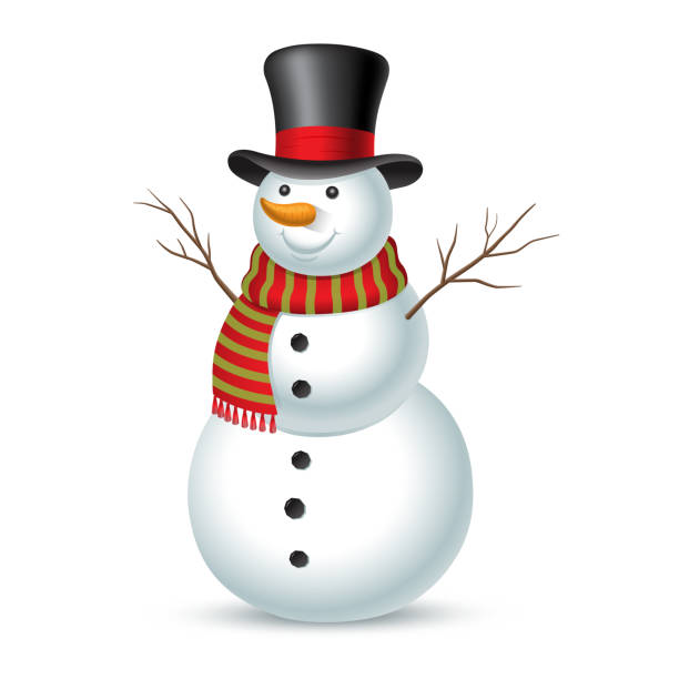 크리스마스 눈사람. 벡터 일러스트레이션 - snowman snowball men christmas stock illustrations