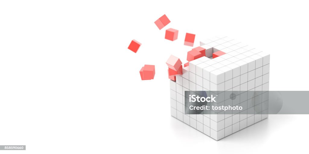 Exploding Cubes Drawing Exploding Cubes Original 3d Rendering Stock Photo - Download Image Now ...