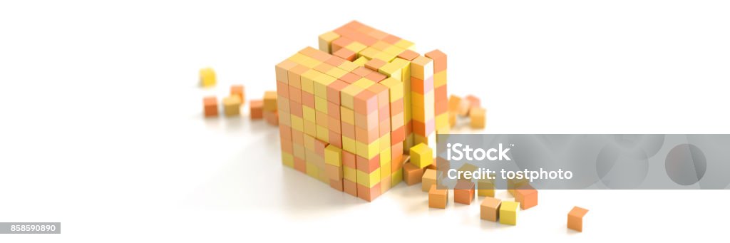 Exploding Cubes Drawing Exploding Cubes Original 3d Rendering Stock Photo - Download Image Now ...
